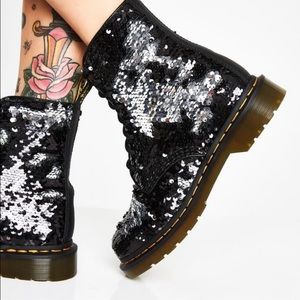 Dr. Martens 1406 Pascal Sequin Black Boots
